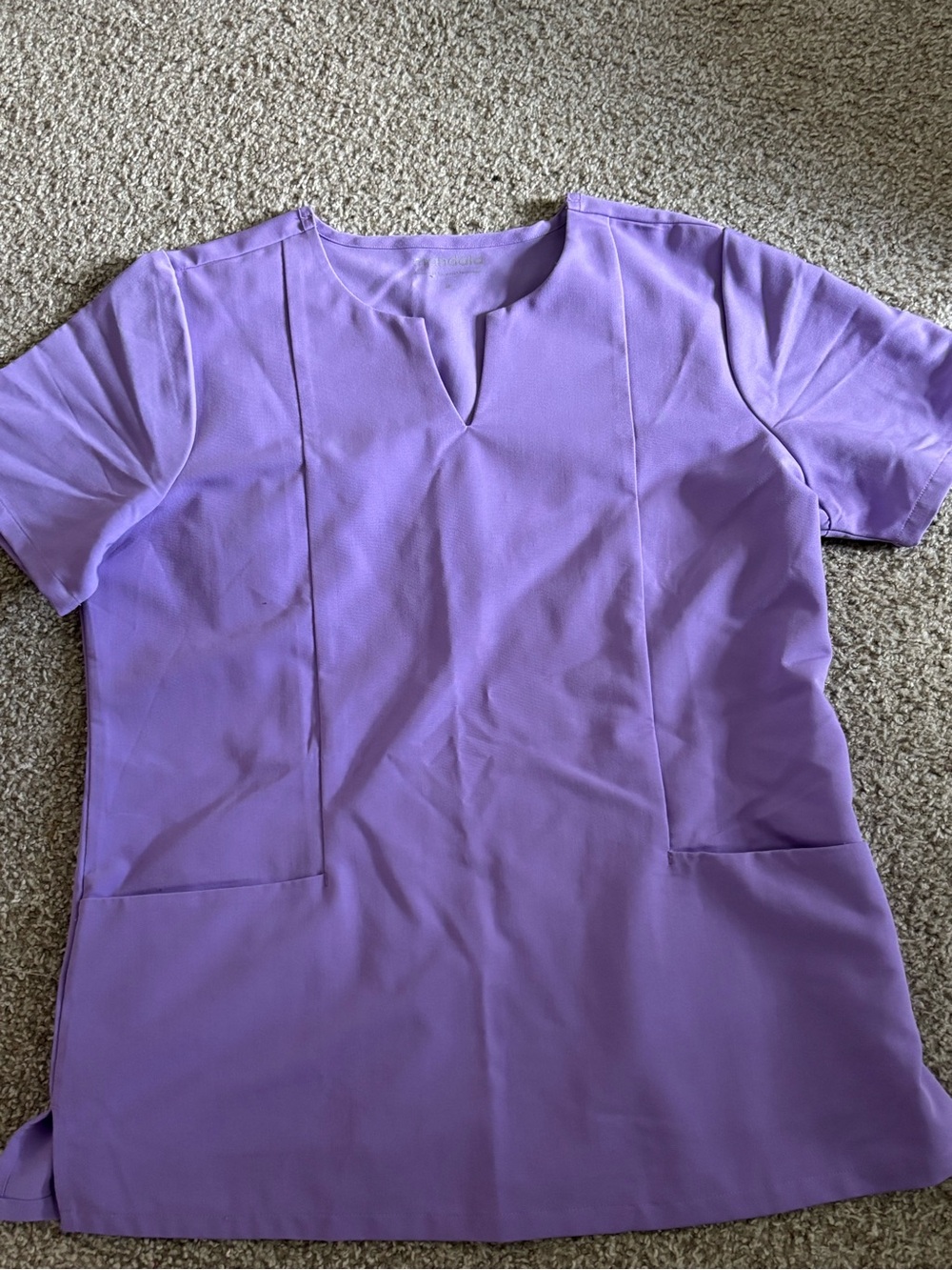 Light Purple Split-Neck Short Sleeve Tunic